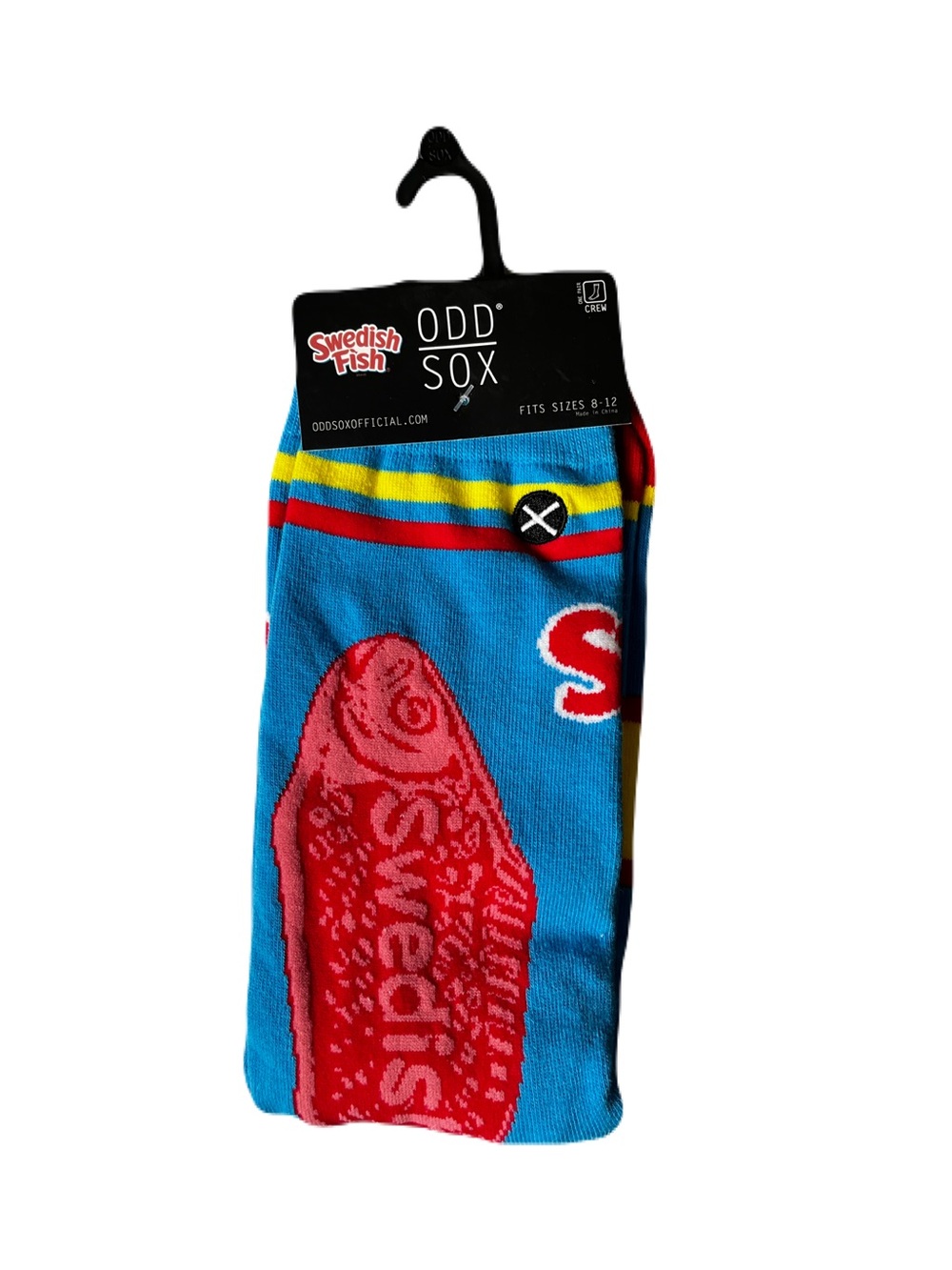 Swedish Fish x Odd Sox Bright Blue Crew Socks